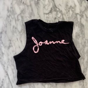 Lady Gaga Joanne black crop tank top